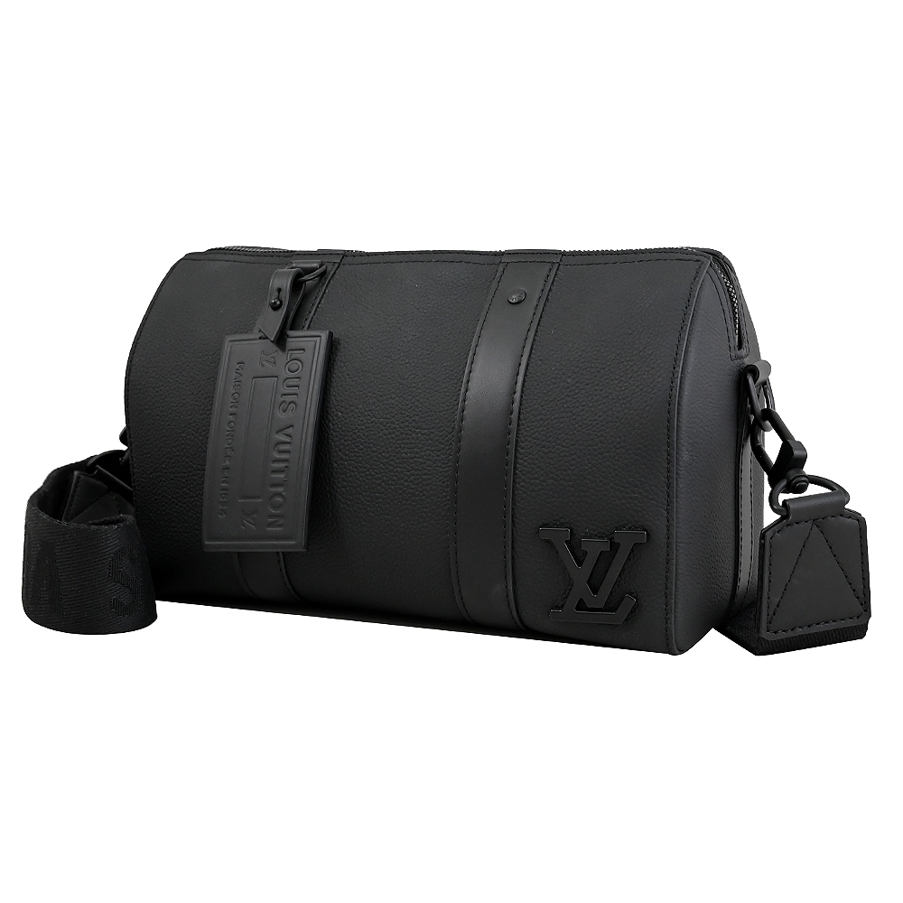 Louis Vuitton LV M59255 CITY KEEPALL 質感粒紋小牛皮斜背波士頓包 現貨
