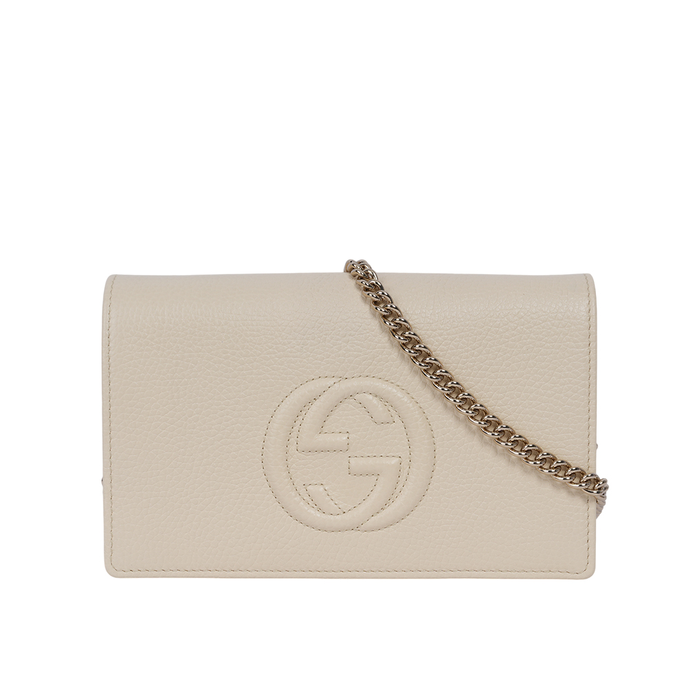 GUCCI SOHO 系列牛皮皮夾式手拿/鍊包(白色) 598211 A7M0G 9522