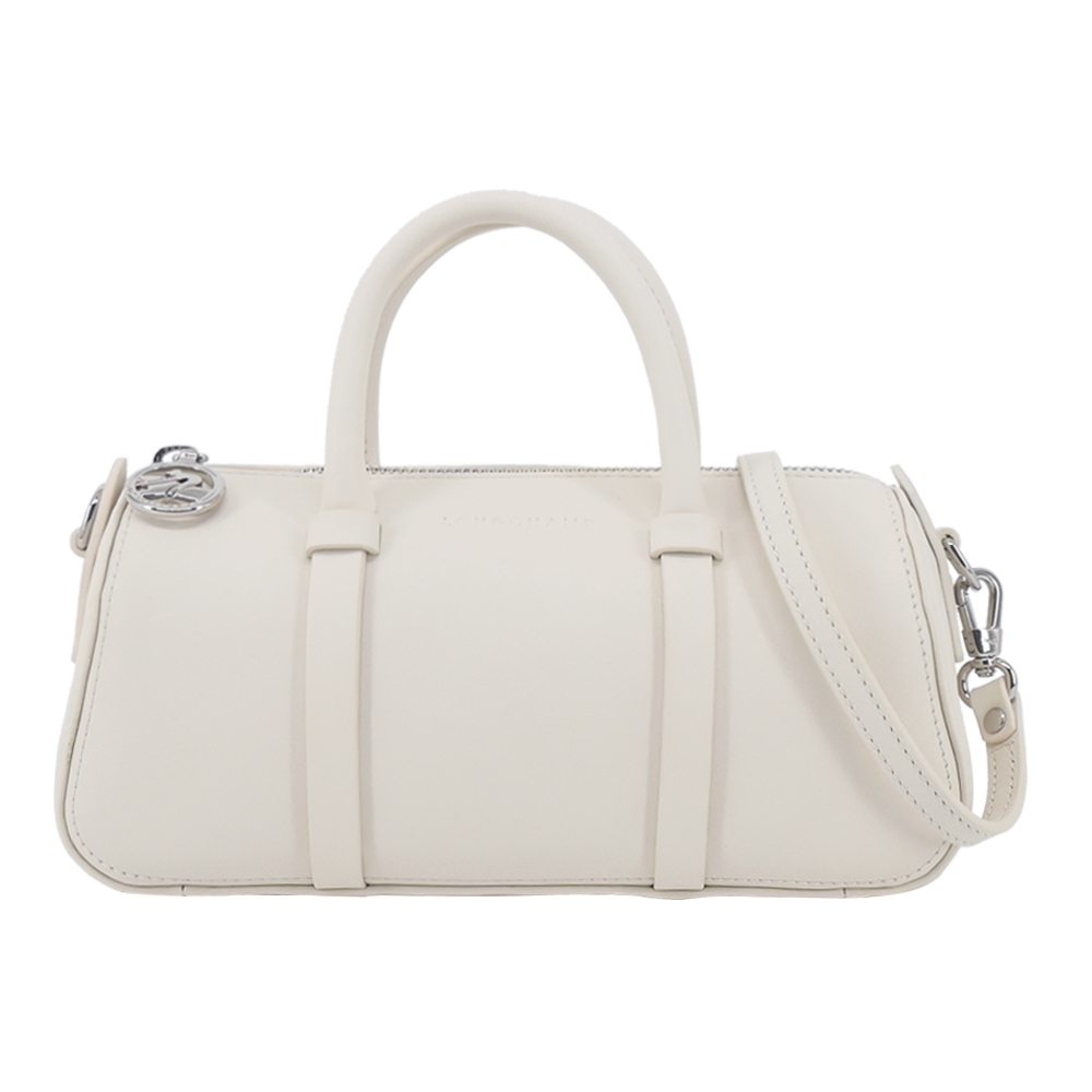 LONGCHAMP DAYLONG系列小牛皮手提/斜背兩用保齡球包(小/亞麻)