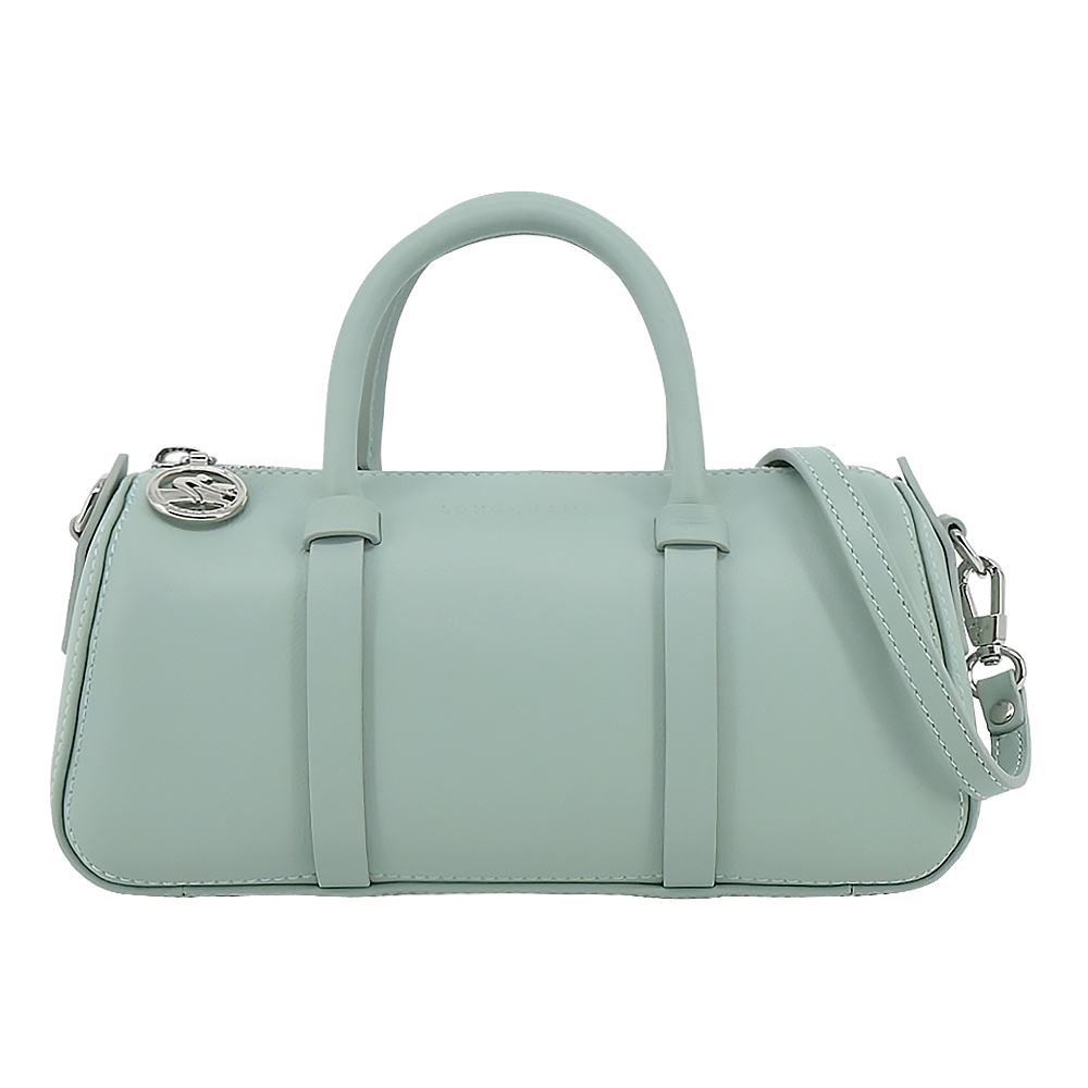 LONGCHAMP DAYLONG系列小牛皮手提/斜背兩用保齡球包(小/青瓷綠)
