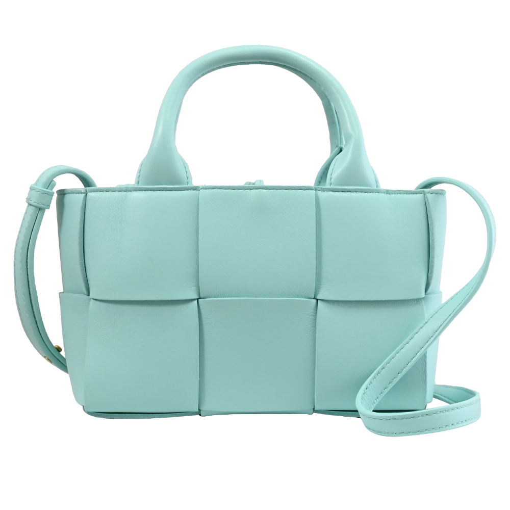 BOTTEGA VENETA 709337 大格編織手提兩用小托特包.淺藍