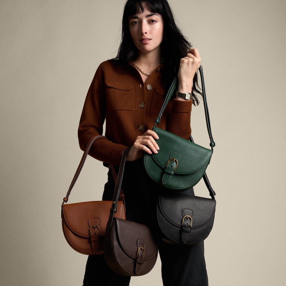FOSSIL Everleigh 真皮斜背馬鞍包 (均一價)