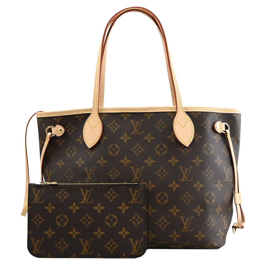 Louis Vuitton LV M46979 NEVERFULL PM 經典花紋子母束口小購物包 現貨