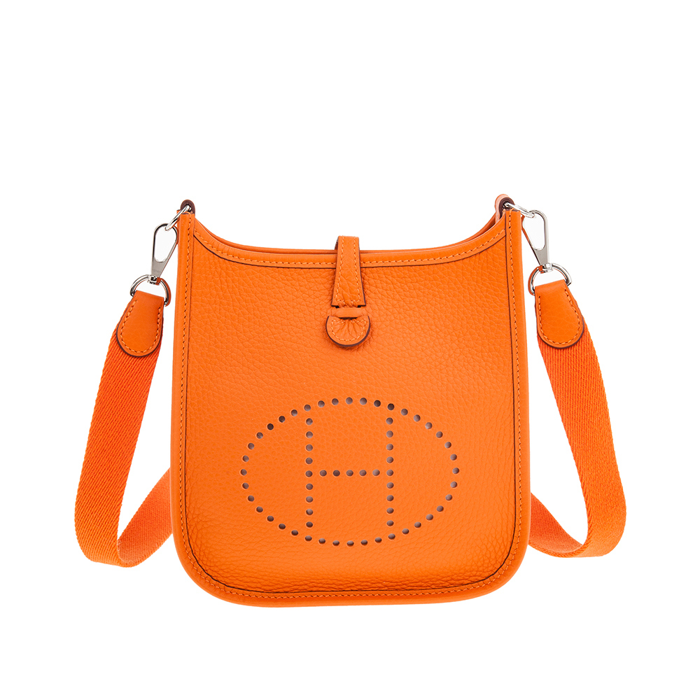 HERMES 愛馬仕 新款Evelyne 16 Amazone 金釦斜揹包 (ORANGE/ORANGE)