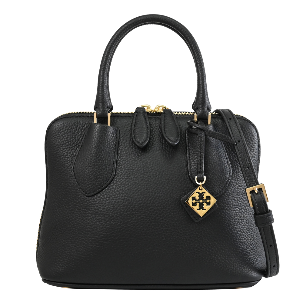 TORY BURCH 155619 簡約雙拉鍊手提兩用包.黑色