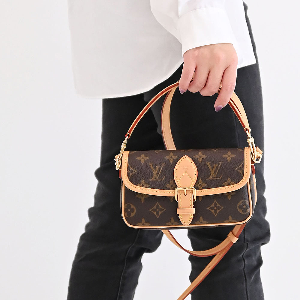 Louis Vuitton 路易威登 LV M83298 Nano Diane 經典花紋迷你手提斜背兩用包 現貨