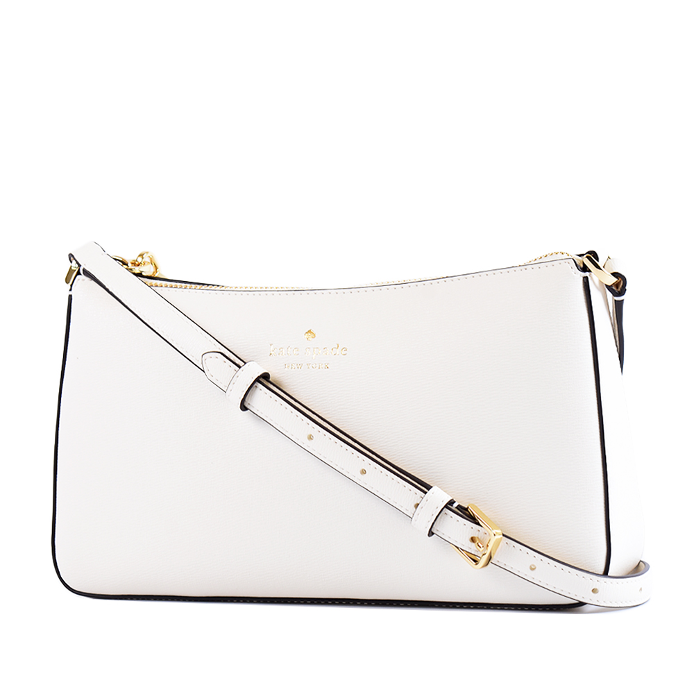 KATE SPADE Ginnie 防刮拉鍊斜揹包-米白