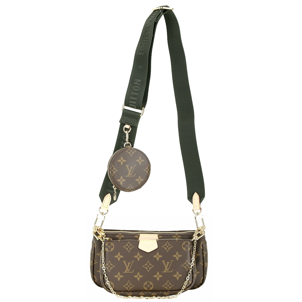 Louis Vuitton 路易威登 M44813 Monogram 三合一斜背麻將包(墨綠色)