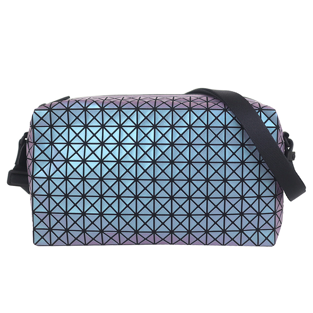 ISSEY MIYAKE 三宅一生 BAOBAO 炫光藍壓紋三角方格兩用肩背/斜揹包