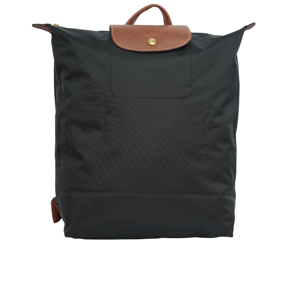 LONGCHAMP Le Pliage Original M 再生帆布中型折疊後揹包(黑色) 10284 089 001
