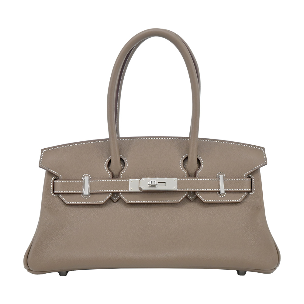 Hermes 愛馬仕 Birkin Shoulder 29 Evercolor牛皮 走秀款限量手提柏金包 (大象灰/W刻/銀釦)