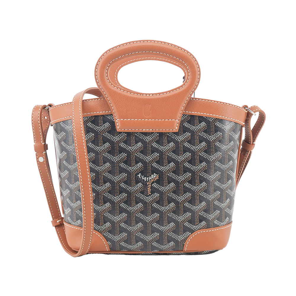GOYARD 高雅德 Beluga 帆布束口兩用包-迷小/黑棕