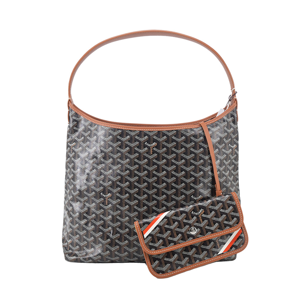GOYARD 高雅德 Boheme Hobo肩背包-黑棕(紅白紋)