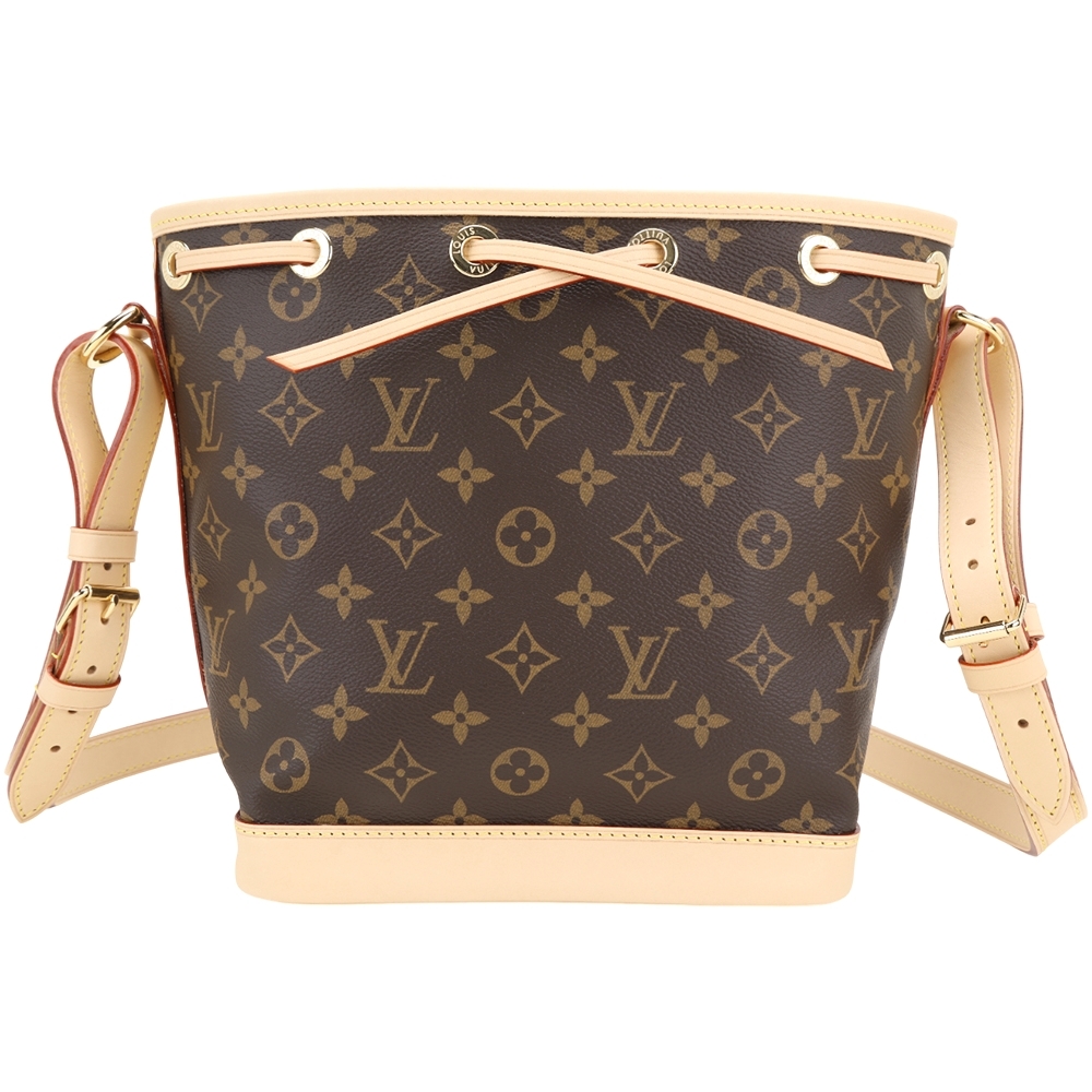 Louis Vuitton LV路易威登 M46983 Noe BB Monogram經典牛皮帆布水桶包(咖啡色)