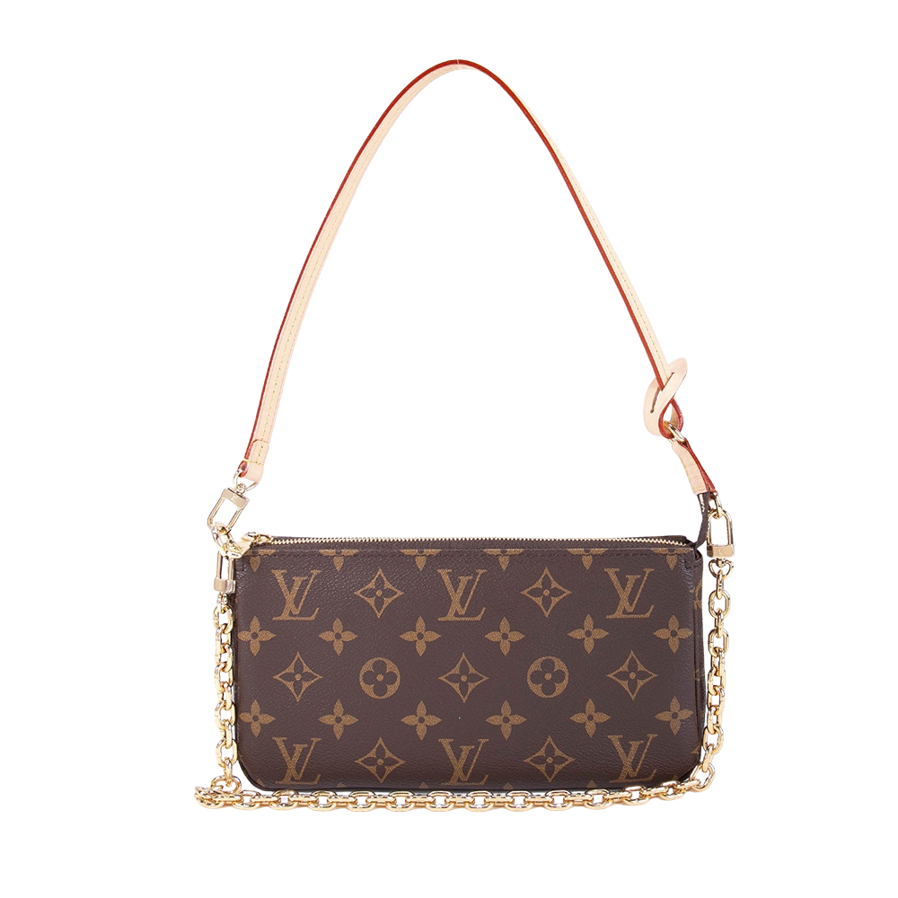 LV LOUIS VUITTON路易威登 M82766 Pochette 帆布字花手提肩背包