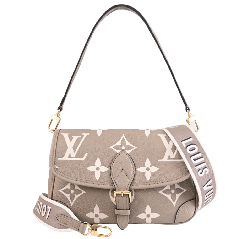 Louis Vuitton 路易威登 LV M46583 DIANE 經典壓花雙背帶肩斜兩用包.斑鳩灰 現貨