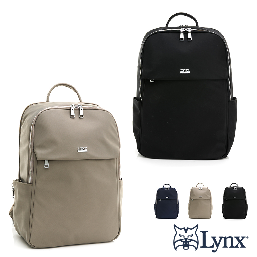 Lynx - 美國山貓多隔層機能收納中型商務休閒兩用後揹包-共3色