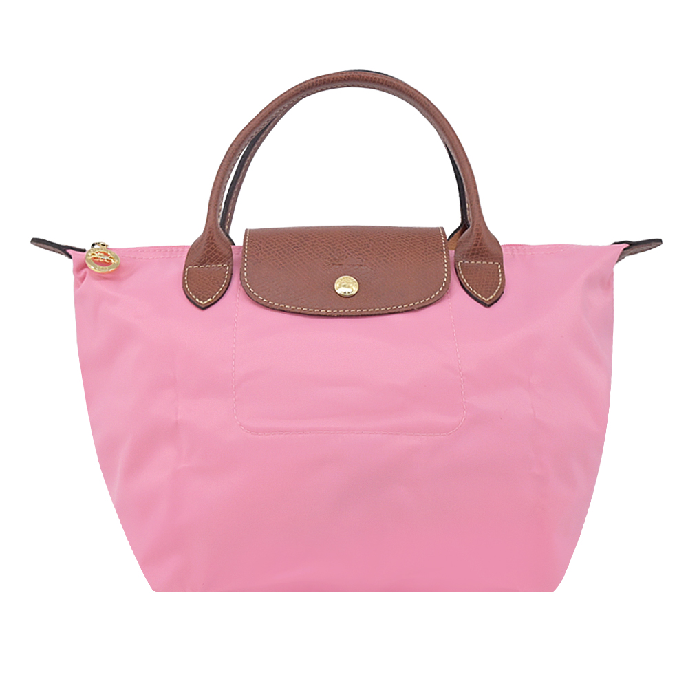 LONGCHAMP LE PLIAGE系列短把再生尼龍摺疊水餃包(小/棉花糖粉)