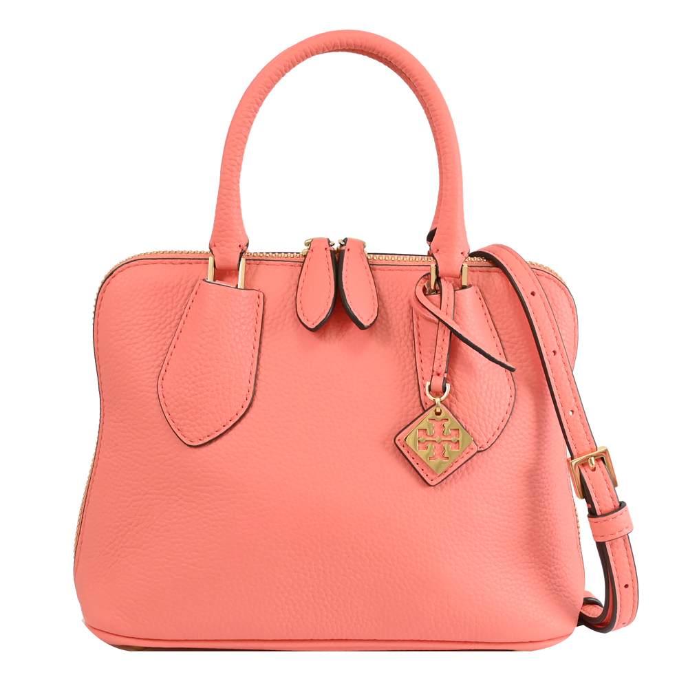 TORY BURCH 155619 簡約雙拉鍊手提兩用包.珊瑚粉