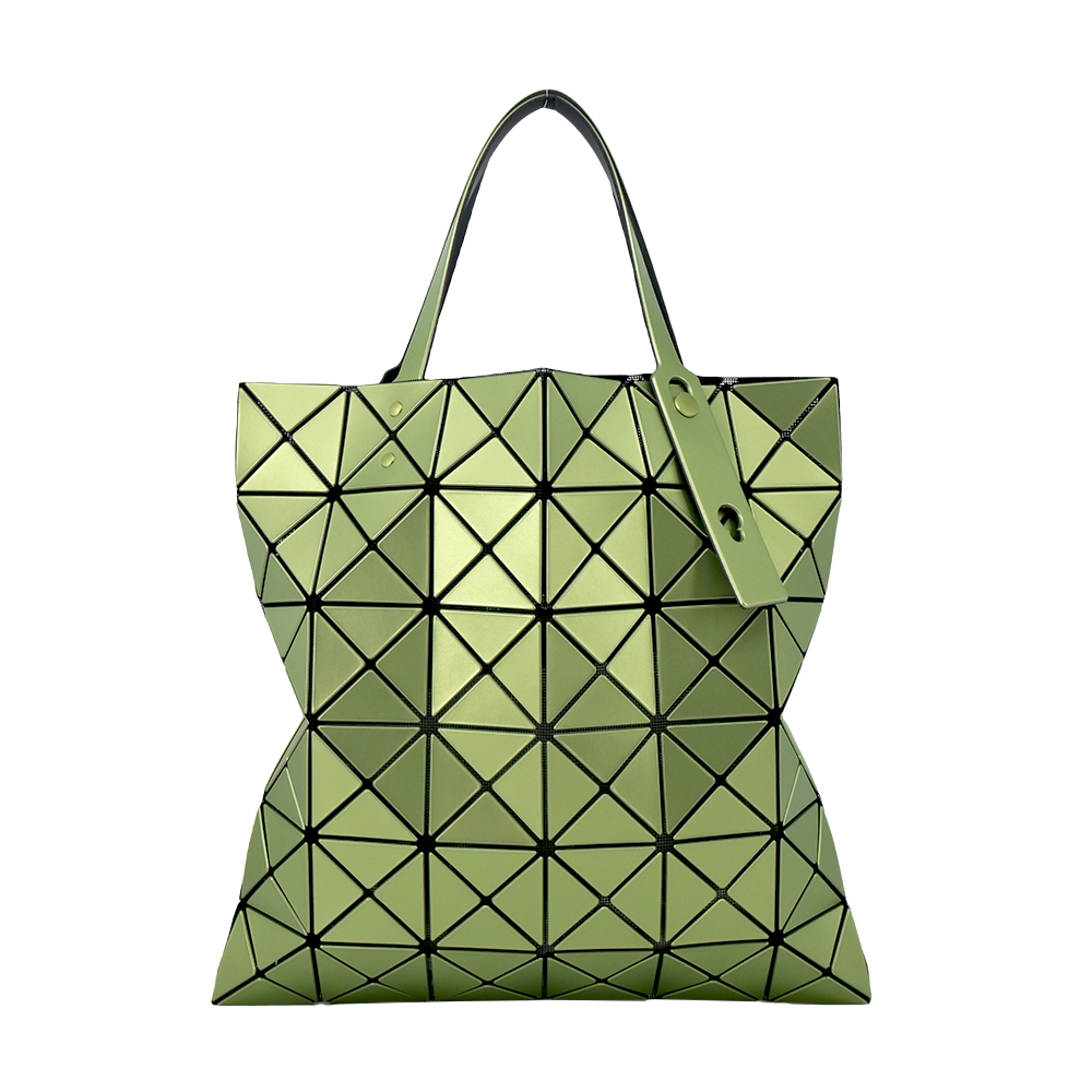 ISSEY MIYAKE 三宅一生 BAOBAO 6x6金屬感雙色手提包-淺綠X淺黃