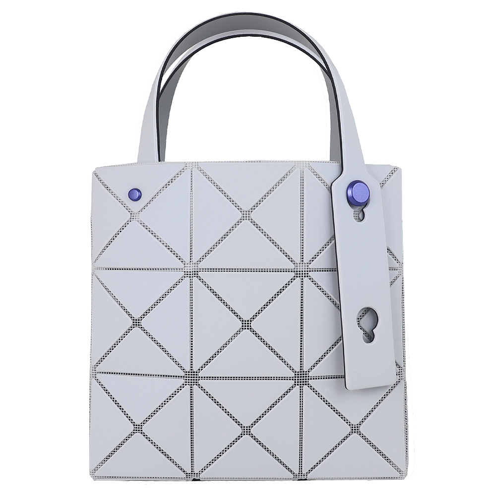 ISSEY MIYAKE 三宅一生 BAOBAO 白灰色霧面方格3x3小手提包