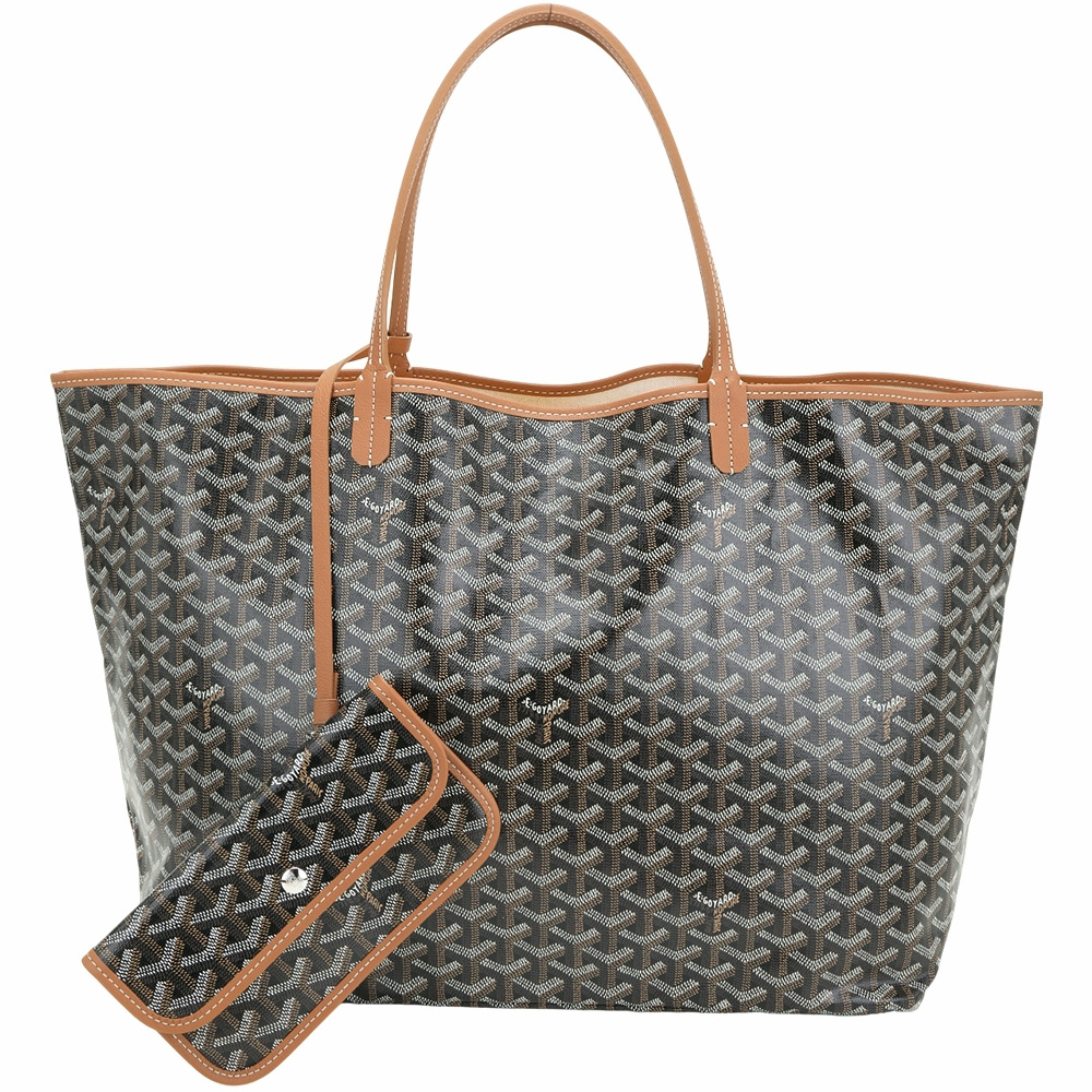 GOYARD 高雅德 St. Louis GM 大款 高雅得防水圖騰帆布肩背托特包(棕色/附收納袋)