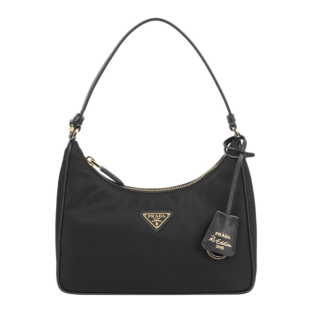 PRADA 普拉達 Re-Edition 2005 金字三角牌再生尼龍迷你手提包(黑色)