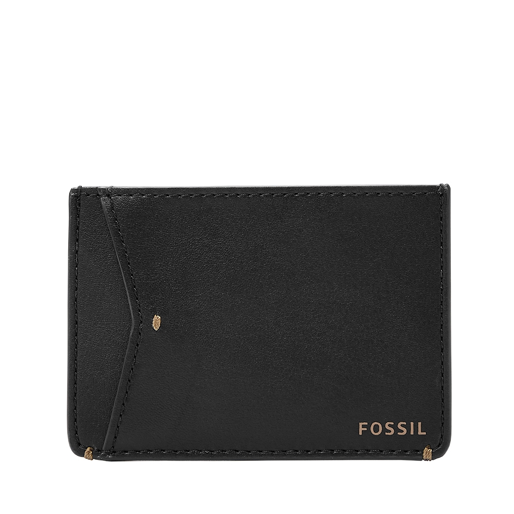 FOSSIL Joshua 仙人掌純素皮革卡夾-黑色 ML4461B001 (禮盒組附鐵盒)