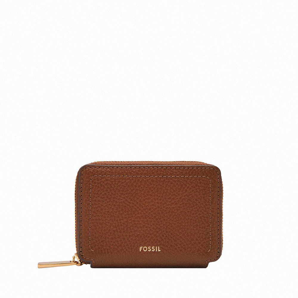 FOSSIL Logan 真皮拉鍊RFID防盜卡夾-SL10045200