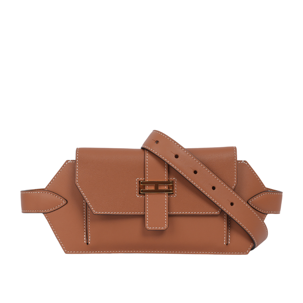 HERMES 金釦 Swift皮 Elan Pocket 24 腰包(XS)(金棕色) 展示品 H010612UCAA