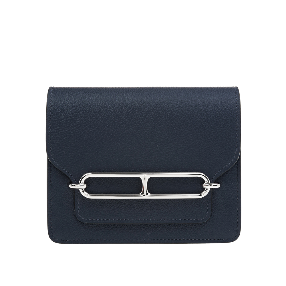 HERMES 愛馬仕經典Roulis Slim 豬鼻子錢包/腰包 (BLEUNUIT)