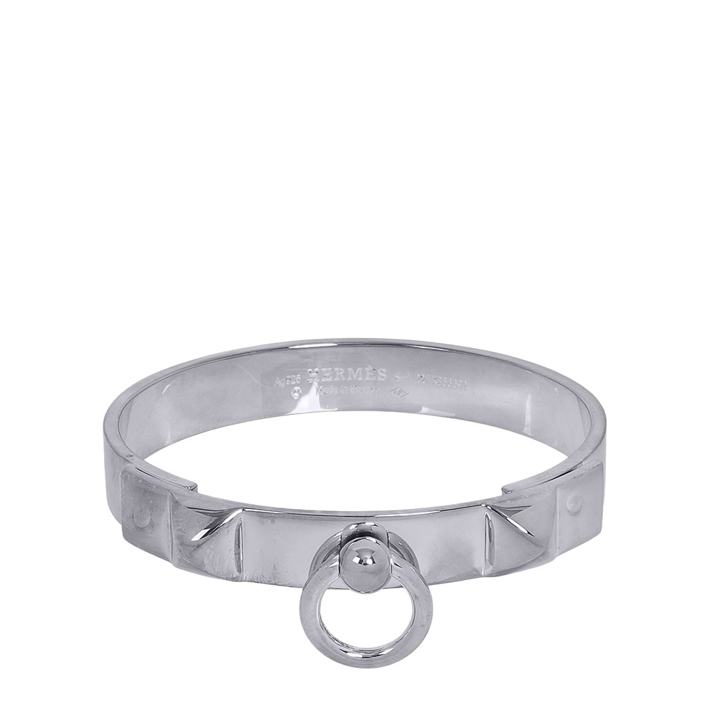 HERMES Collier De Chien CDC 鉚釘手環 (S)(銀色) H115424B 00SH