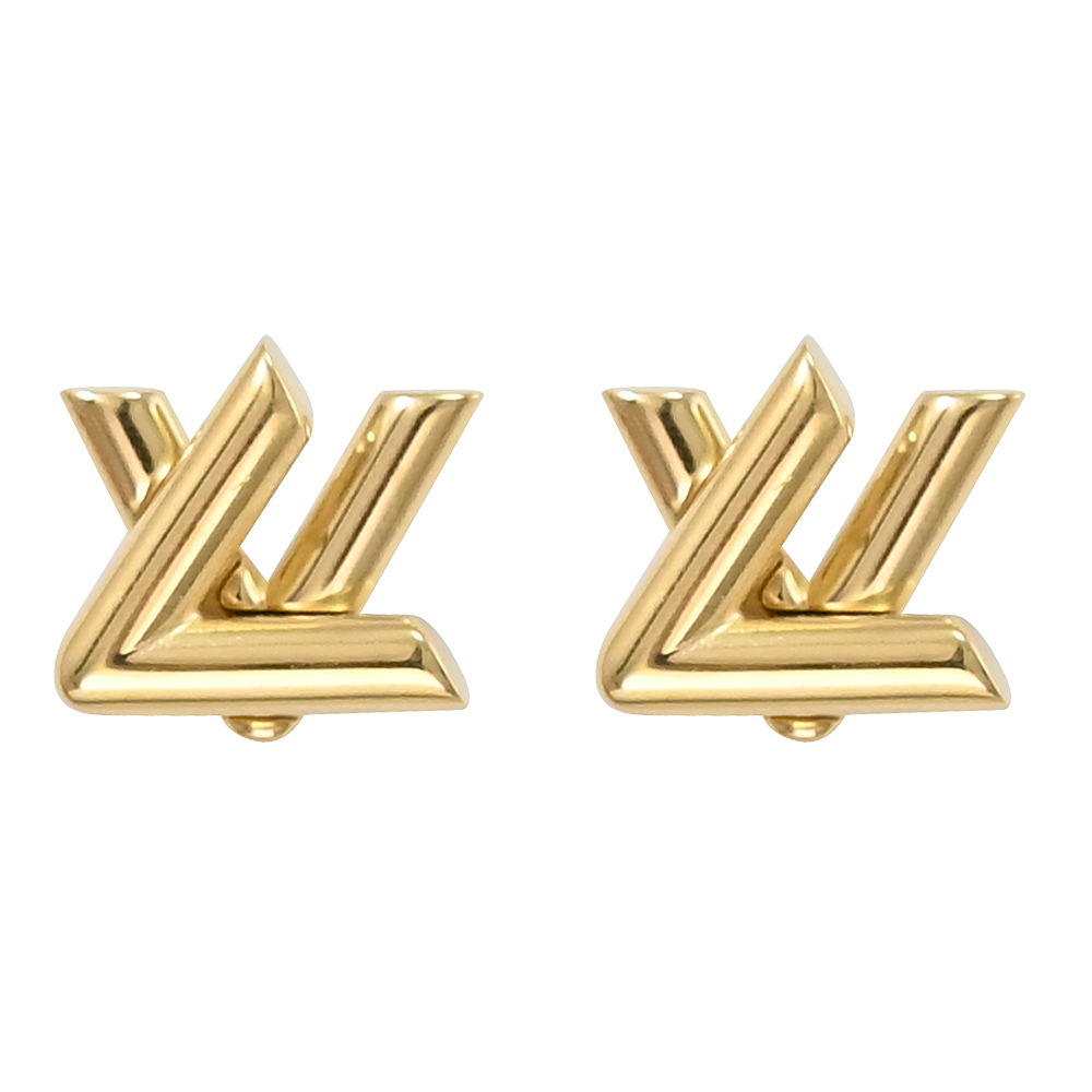 Louis Vuitton LV M01621 GO-14 經典LOGO造型針式耳環.金 現貨