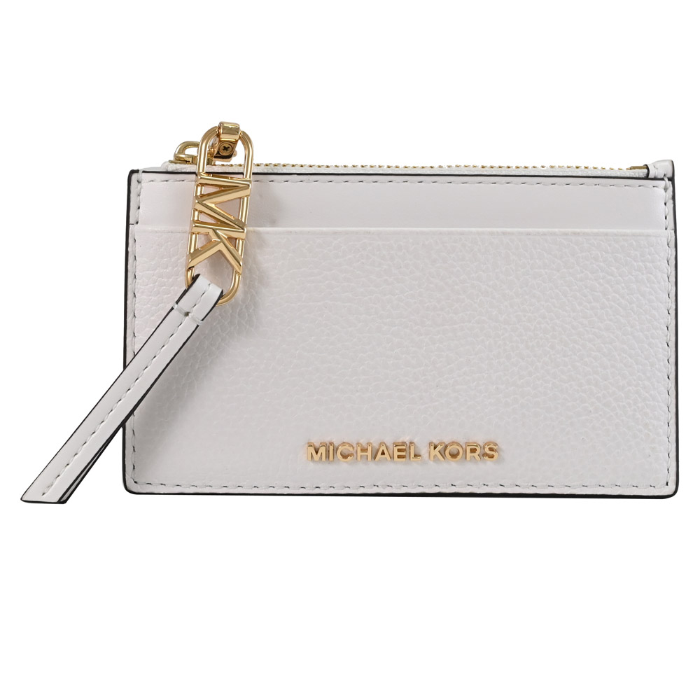 MICHAEL KORS EMPIRE 荔枝皮革卡片零錢包.白