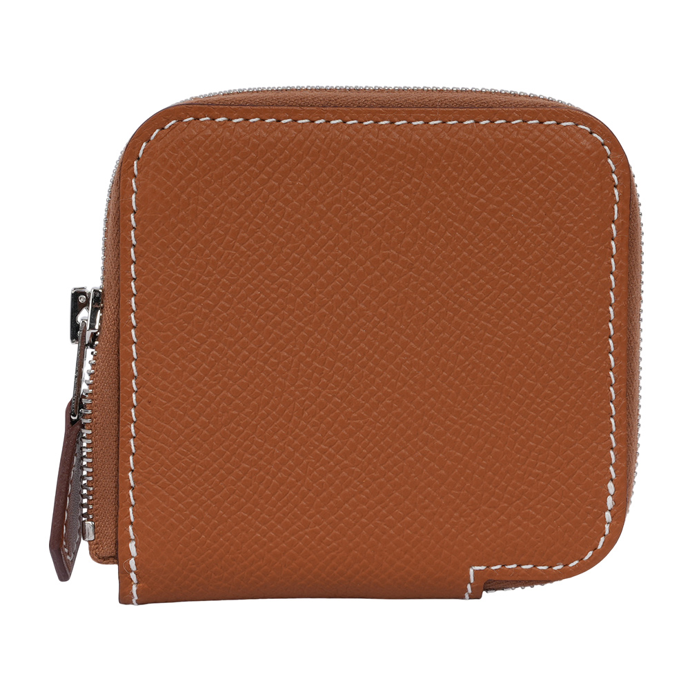HERMES Silkin Epsom皮 絲巾內裡零錢包(金棕色) H084237CK AE