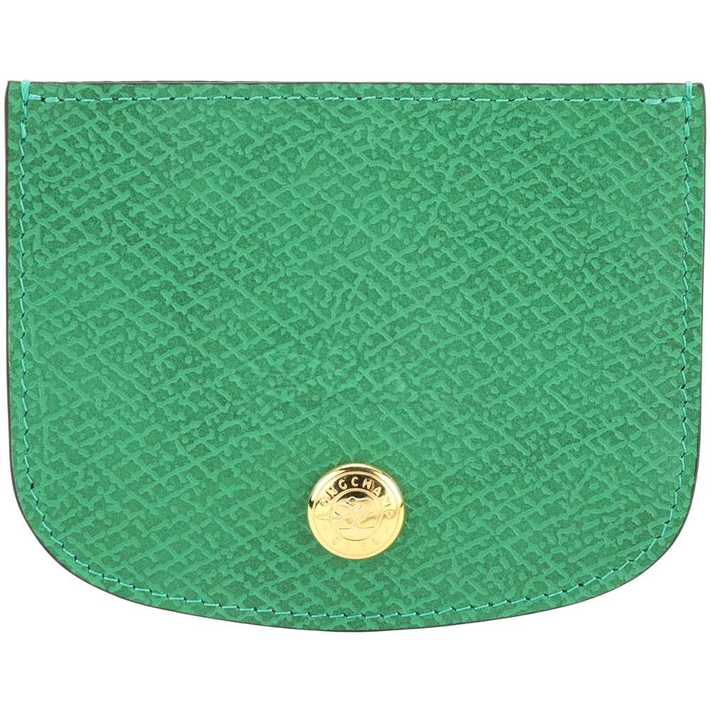 LONGCHAMP EPURE 奔馬壓印LOGO牛皮萬用卡片夾(綠色)