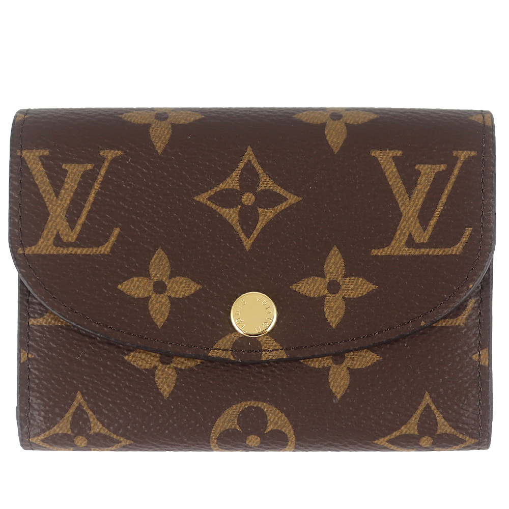 Louis Vuitton 路易威登 Monogram LV花紋按扣紫裡名片夾/零錢包-M41939