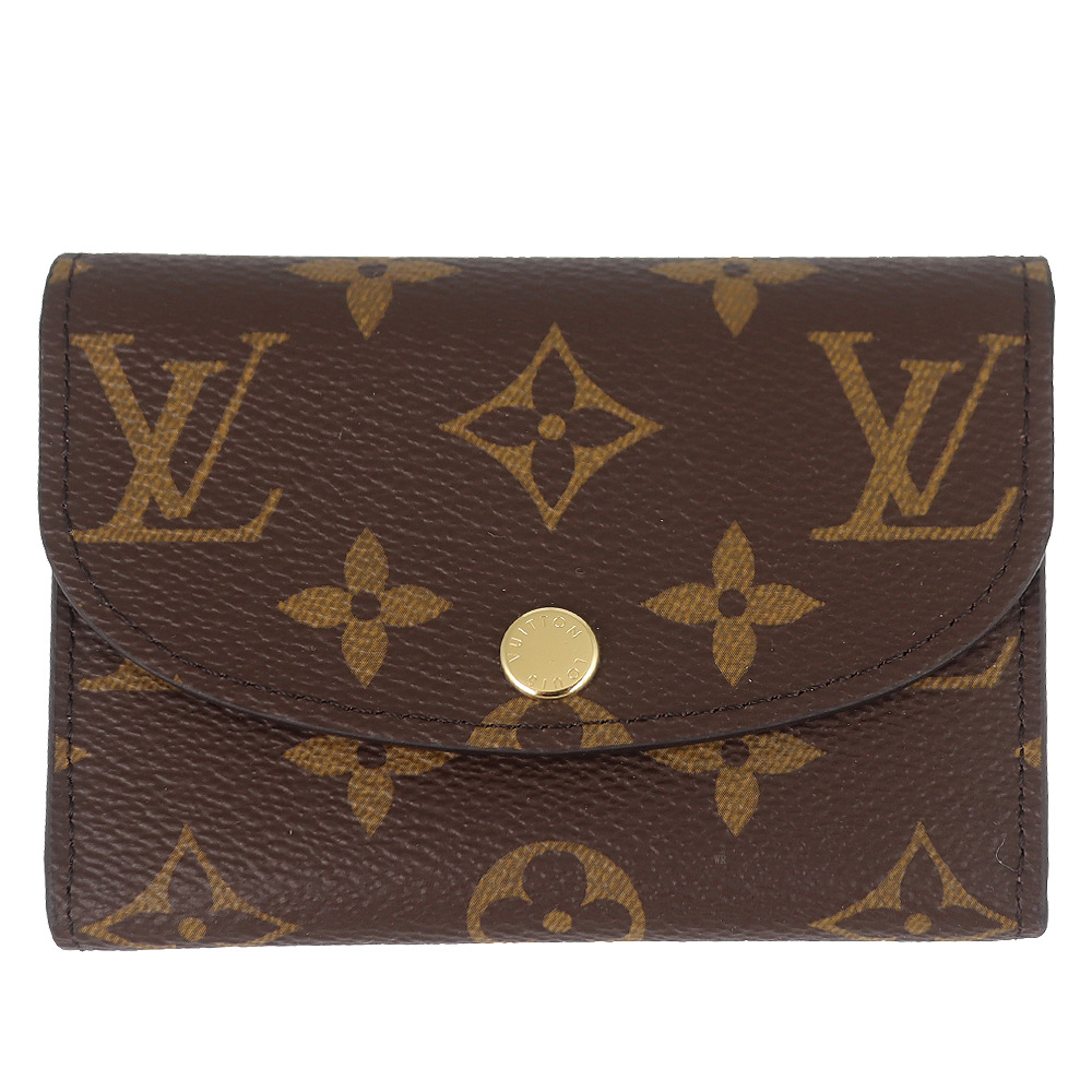 Louis Vuitton 路易威登 Monogram LV花紋按扣粉裡名片夾/零錢包-M62361