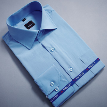 【WELLCUT】米蘭精品商務藍襯衫 時尚精品剪裁