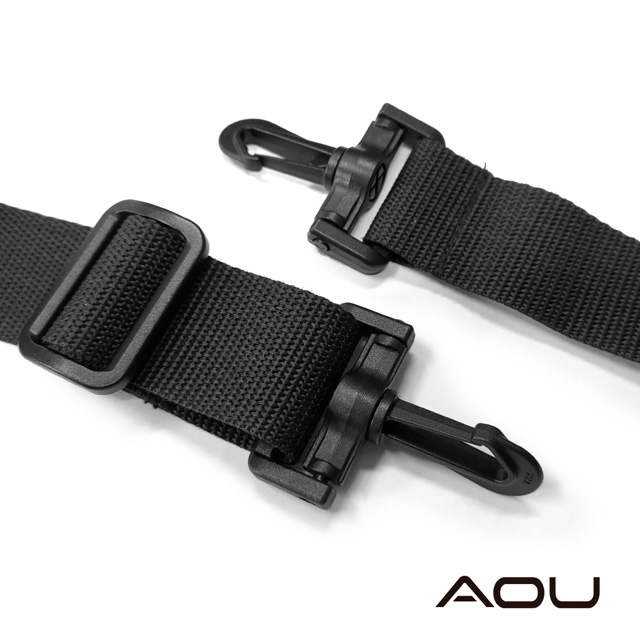 AOU 台灣製 YKK扣具 輕量活動式強化耐重背帶 側背帶 公事包背帶 尼龍背帶(黑色)03-007D11