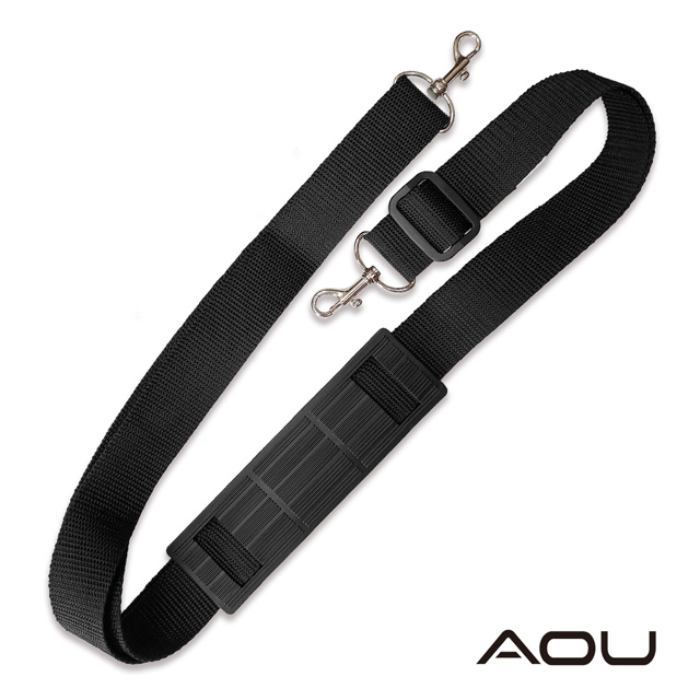AOU 台灣製 輕量活動式強化耐重背帶 側背帶 公事包背帶 尼龍背帶有肩片(黑色)03-031D2