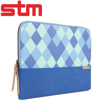 澳洲 STM Grace Sleeve 15吋時尚菱格紋筆電袋 - 藍色