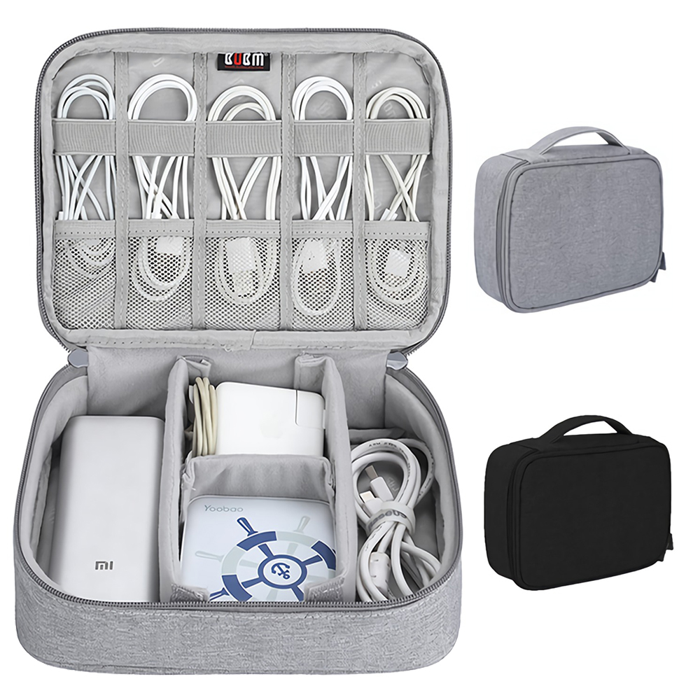 BUBM 單層加高版 多功能3C收納包 大容量配件包 行動電源滑鼠變壓器耳機充電線材周邊 出國旅行旅遊
