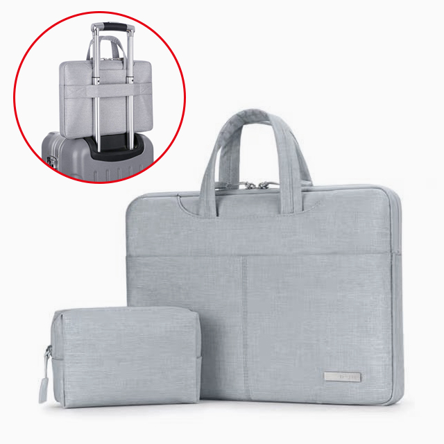 13.3吋隱藏式手提電腦包 筆電包 保護套-淺灰色