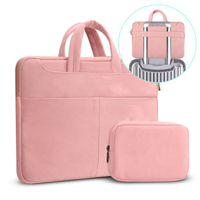 BRINCH 14吋 隱藏式手提電腦包 筆電包 保護套-粉色