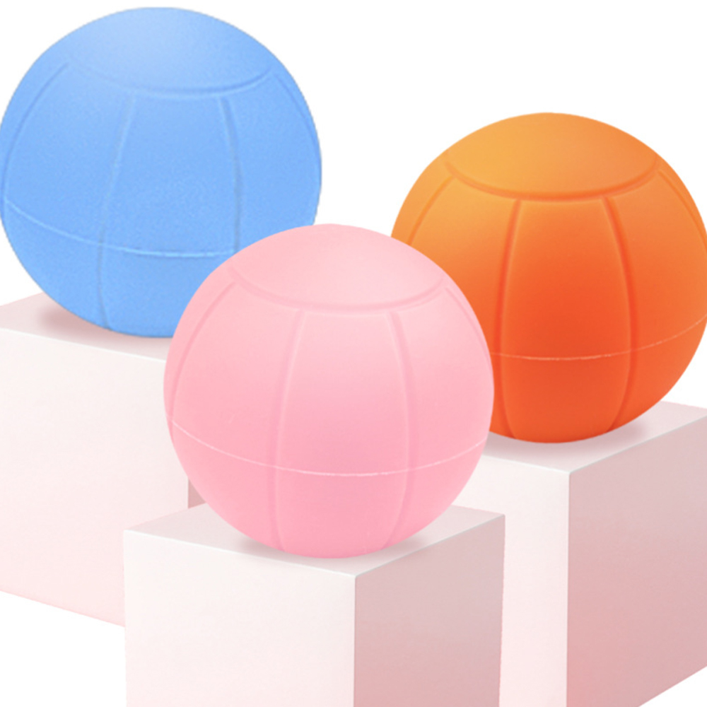 杰恆los1709藍球紋單球矽膠實心筋膜球肌肉放鬆矽膠球健身瑜伽可用球形按摩球
