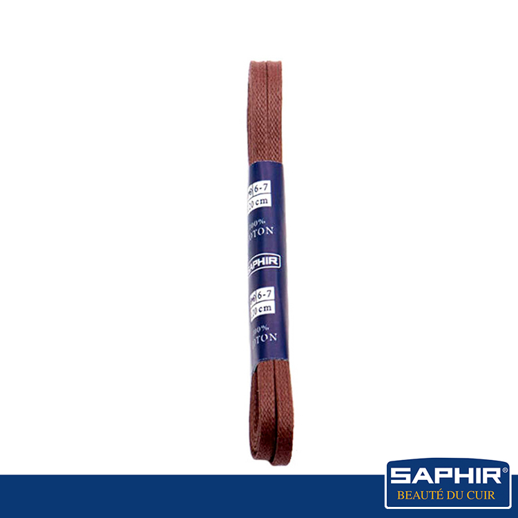 【SAPHIR莎菲爾】扁形2.5mm典雅日常防潑水款上蠟鞋帶-120公分(6-7對孔)Flat waxed black