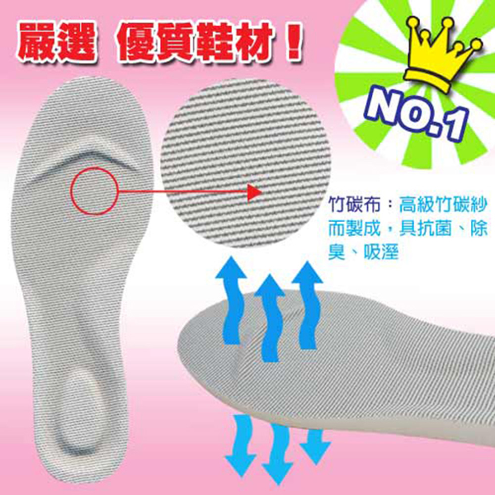 PS MALL竹碳布超柔軟健康鞋墊 1雙入