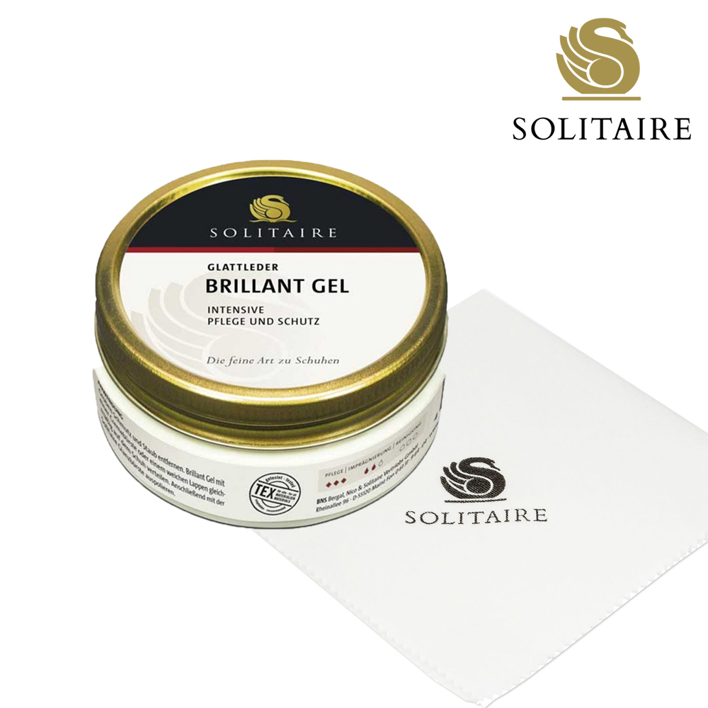 德國【Solitaire】皮革璀璨滋養霜 100ml+純棉擦拭布