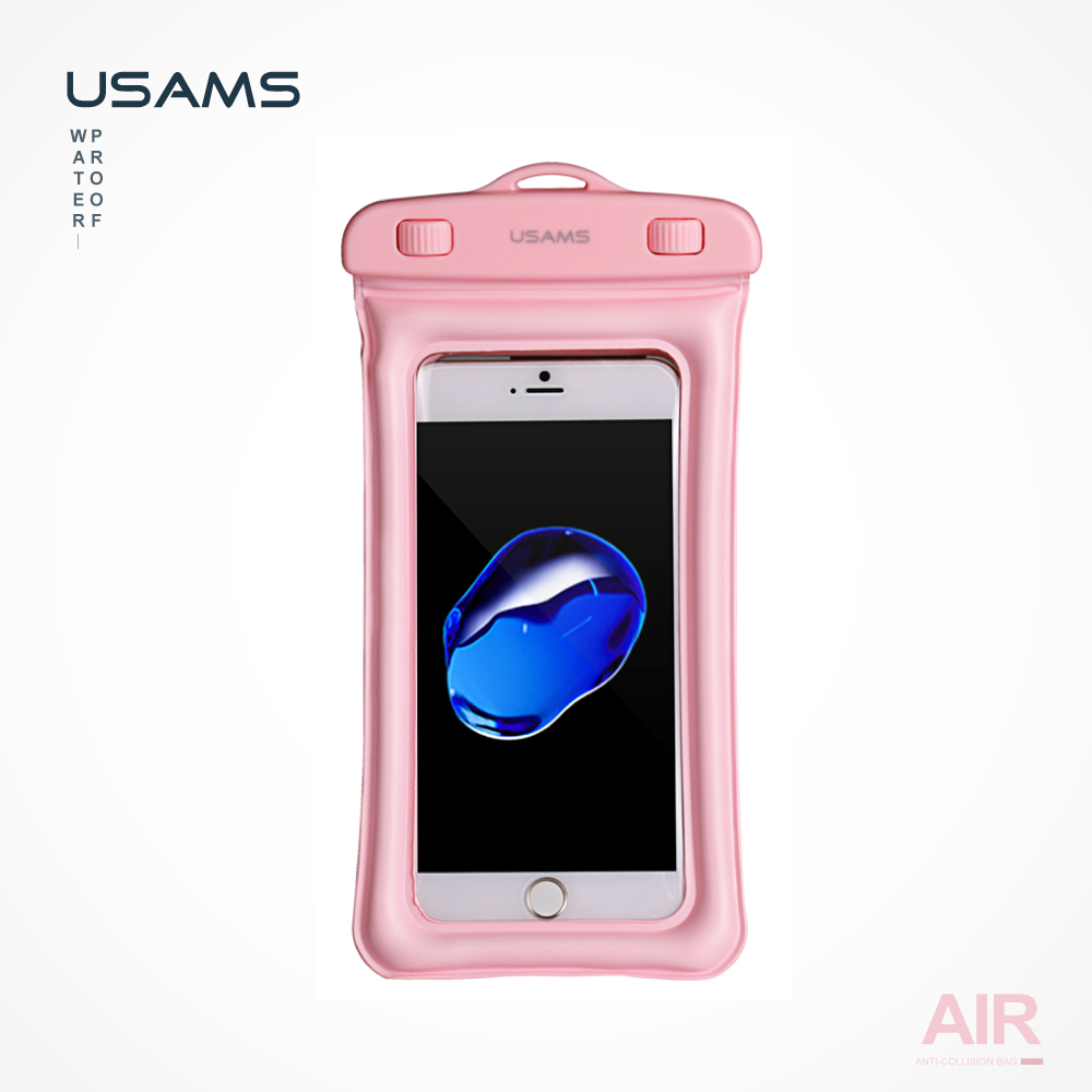 【USAMS】 氣囊防水袋 手機防水套 防水手機套 氣墊手機袋 (粉紅色)